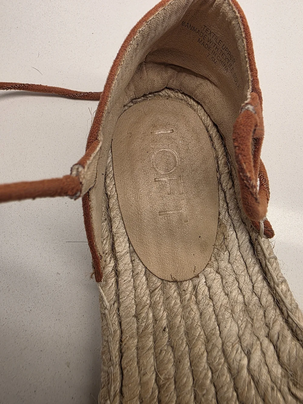 LOFT Tan Suede Espadrille Lace-Up Flats